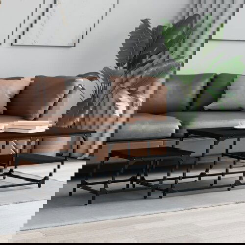 The Living Store Komplet klubskih mizic 2-delni črn inženirski les - Komplet Klubskih Mizic, (21657494) Slike
