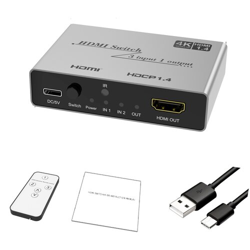 INF 3 v 1 izhod HDMI stikalo HDMI izbirnik 4K 30Hz, (21537450) Slike