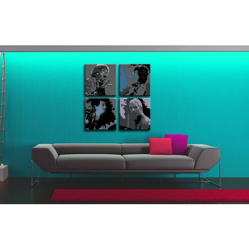  Ručno oslikana POP ART slika ROLLING STONES 80k80 cm Cene