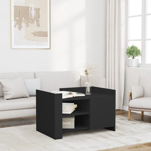  The Living Store Klubska mizica črna 80x50x50 inženirski les - Klubska Mizica, (21496498) Slike