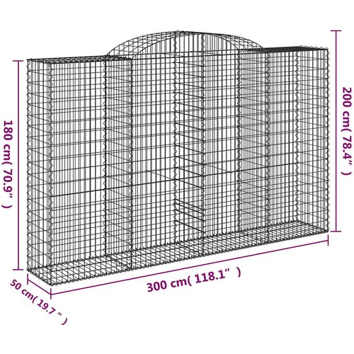  Lučne gabionske ko&amp;scaron;are 11kom 300x50x180/200cm pocinčano željezo Slike