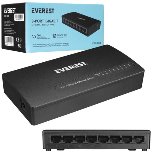 Switch 8 portni Everest ESW-808, 10/100/1000,... Slike