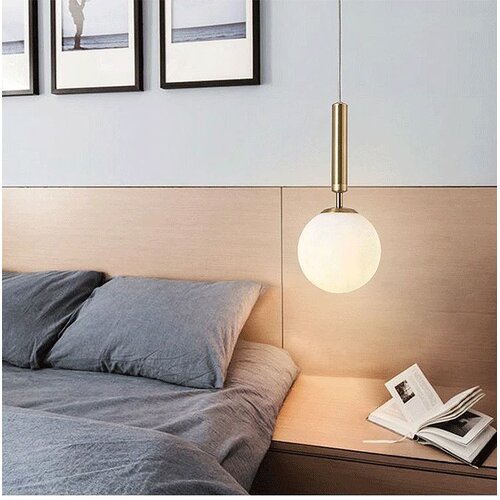 Toolight Luster od staklene kugle s spiralnim visećim svjetlom G108-1W zlato E27 Slike