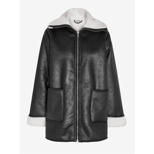 Noisy May Black Leatherette Winter Jacket H - Ladies Slike