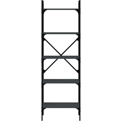 VidaXL Knjižna omara 5-nadstropna črna 56x31,5x174 cm inženirski les Slike