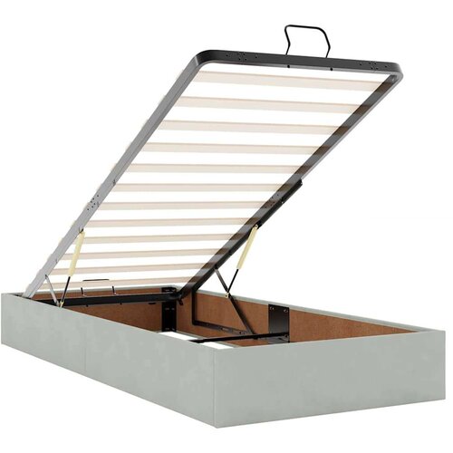 VidaXL Okvir kreveta s madraca svijetlosivi 100x200 cm bar&amp;scaron;unasti Slike