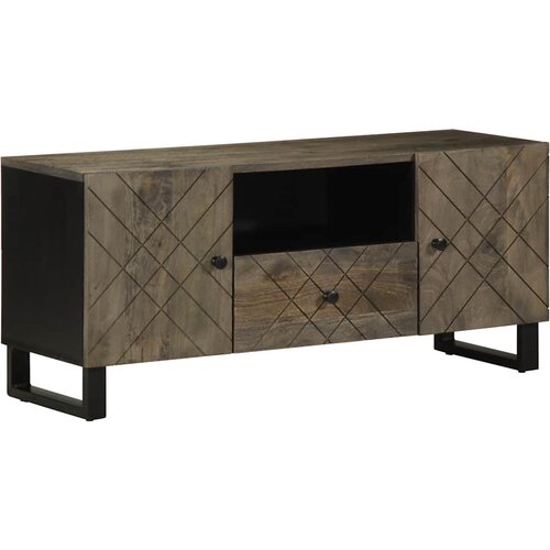 TV ormarić crni 105 x 33 x 46 cm od masivnog drva manga Cijene