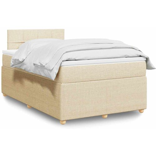  Krevet box spring s madracem krem 120 x 190 cm od tkanine Cijene