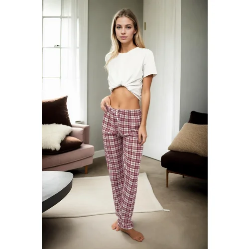 Dewberry 80156 Women Pyjama Bottom-PLUM