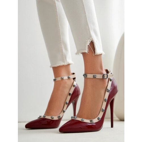 Resti Patent leather women's stiletto heels with studs Qoscalle Cijene