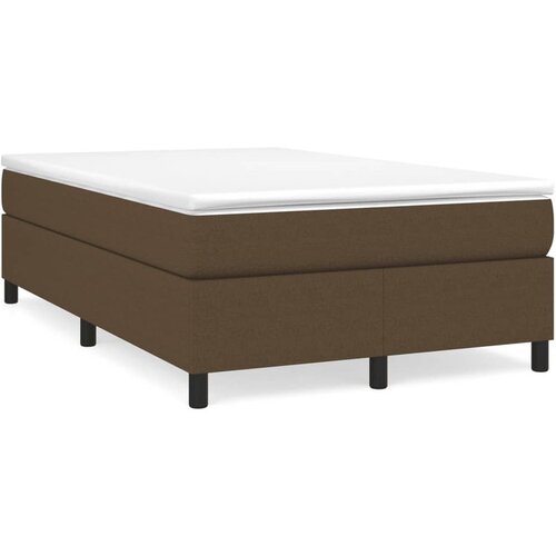 VidaXL Box spring postelja z vzmetnico temno rjava 120x190 cm blago Slike