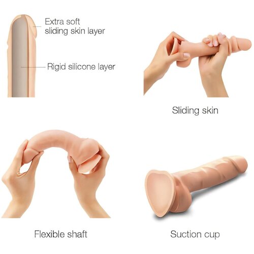 Strap-On-Me M - dvoslojni realistični dildo z nogami (naravni) Slike
