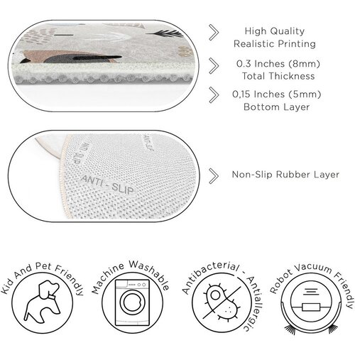 Mila Home Pralna otro&amp;scaron;ka preproga &amp;oslash;100 cm Forest Friends &amp;ndash; Slike