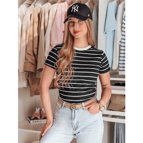 DStreet T-shirt damskie basic w paski LINESS czarny Cene