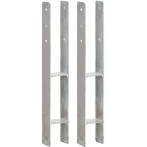 VidaXL Ograjna sidra 2 kosa srebrna 8x6x60 cm pocinkano jeklo Slike