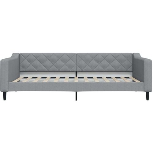 VidaXL Dnevni krevet na razvlačenje svjetlosivi 100x200 cm od tkanine Slike