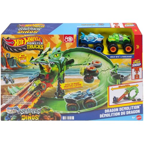 Hot_Wheels Monster Trucks Sharks vs. Dinos Dragon Demolition - 1 k. Cene