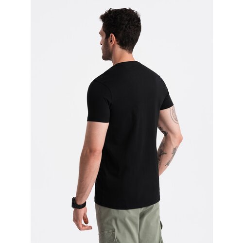 Ombre Men's motorcycle style printed t-shirt - black Cene