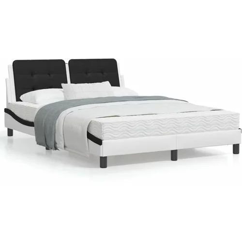  Okvir kreveta s uzglavljem bijelo-crni 140x190 cm umjetna koža