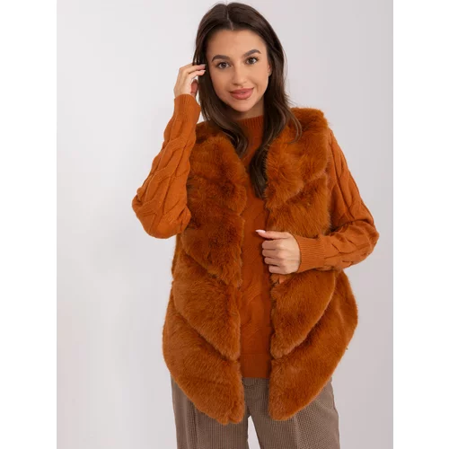 Fashion Hunters Light brown fur vest with lining