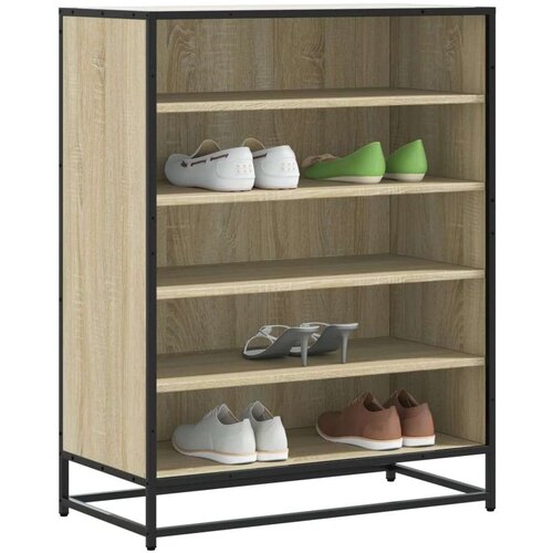 vidaXL Omarica za čevlje sonoma hrast 75x38x97,5 cm inž. les in kovina Cene
