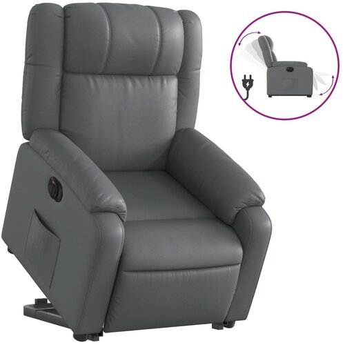 Maison Chic Električni naslanjač - Relax naslanjač s funkcijo vstajanja sivo umetno usnje, (22062281) Slike