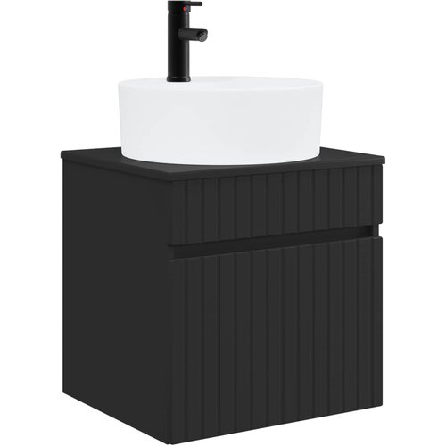 vidaXL Lavabo - Umivaonik s policom za zid Crna 49 x 44 5 x 65 cm - Crna Cijene