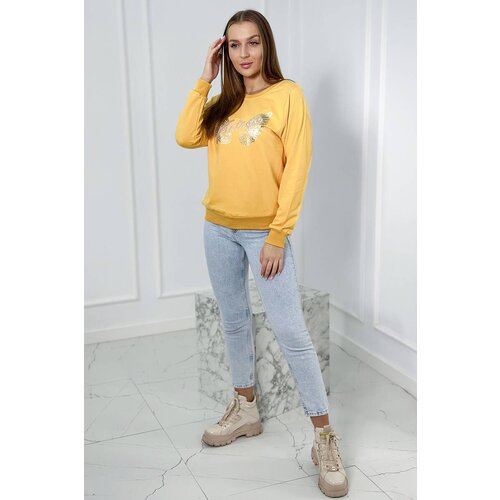 Kesi Printed Mustard Sweatshirt Slike