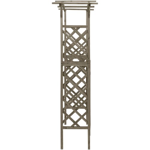  Pergola s vratima 116 x 40 x 204 cm siva od masivne jelovine Slike