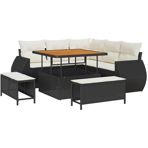  Sjedeća garnitura za vrt 8 kom. Crna poliratan 100 x 100 x 71 cm Slike