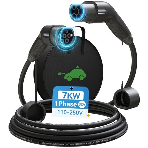 KHONS Kabel za polnjenje EV, Type2 IEC62196-2, 7KW 32A, IP65, 7KW 32A 1Phase, (5000156859) Cene