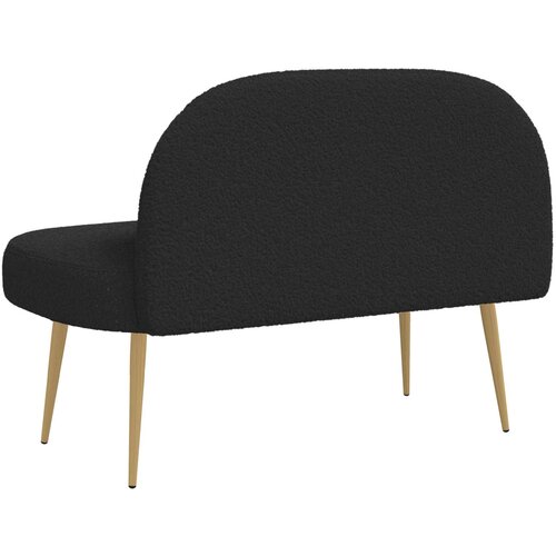  Oblikovana klupa s naslonjačem Crna 110 x 60 x 76 cm Boucl&amp;eacute; Slike