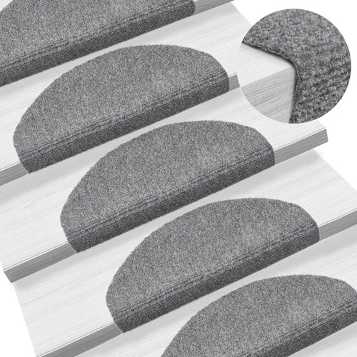 vidaXL Samolepilne preproge za stopnice 10 kosov svetlo sive 65x21x4cm Cene