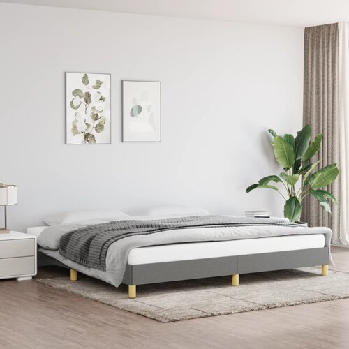 The Living Store Posteljni okvir brez vzmetnice temno siv 200x200 cm blago - Posteljni Okvir, (21523551) Slike