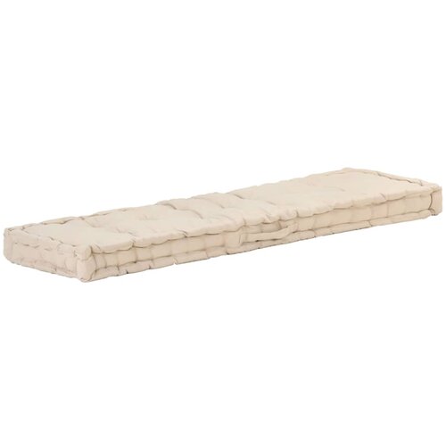 vidaXL Talna sedežna blazina za paleto bombaž 120x40x7 cm bež Cene
