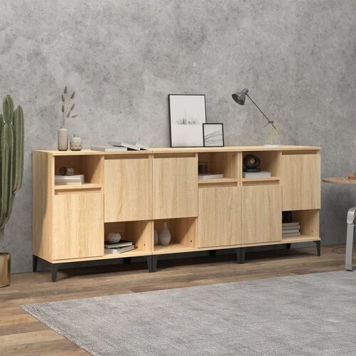  Komoda 3 kom boja hrasta sonome 60x35x70 cm konstruirano drvo Slike