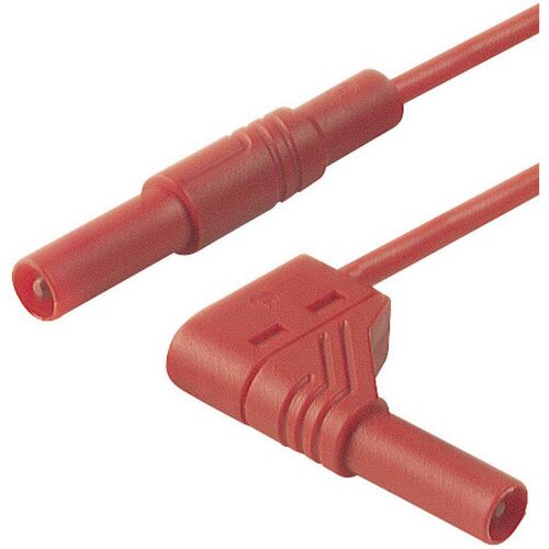 SKS Hirschmann 4 mm safety test lead\, plugs straight/angled\, 1 mm²\, 200 cm, (20423352) Cene