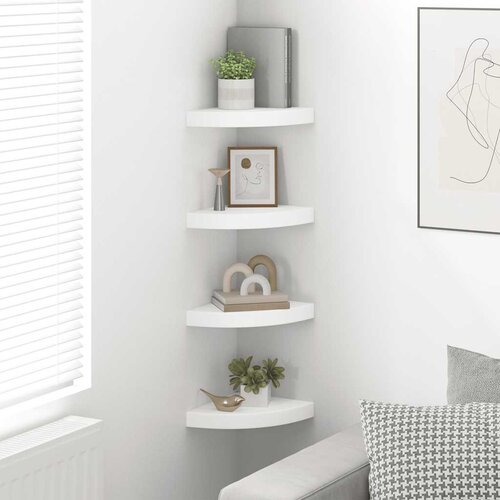 Plutajuće kutne police 4 kom bijele 25 x 25 x 3,8 cm MDF Slike