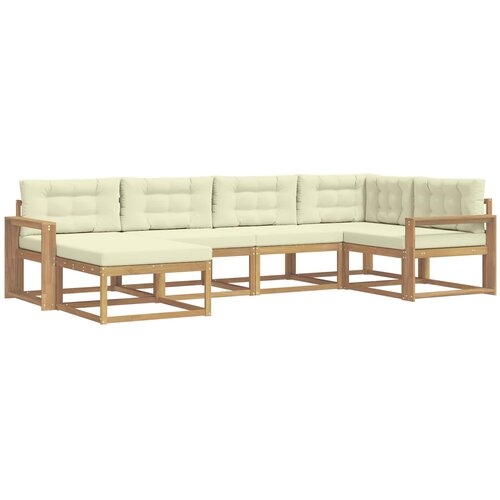 vidaXL Zunanja garnitura za sedenje 5 pcs Bela in krem Poliester, (5000281076) Cene