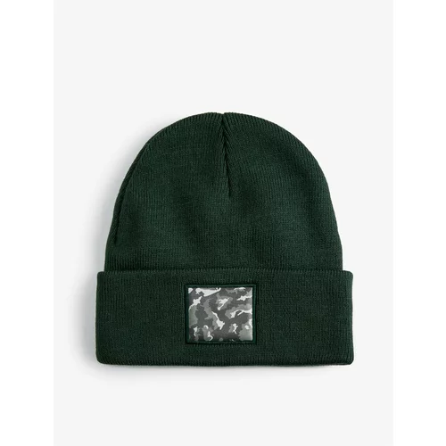 Koton Knitted Beret Camouflage Detailed Label Embroidered Folded