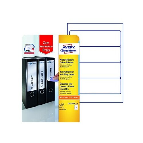 Avery Zweckform Odstranljive etikete za široke registratorje 192 x 61 1/10 Cene