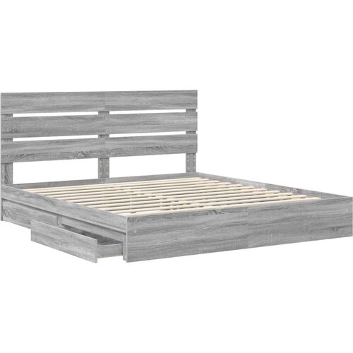  Krevet s od storage Siva Sonoma 180 x 200 cm Konstruirano drvo Slike