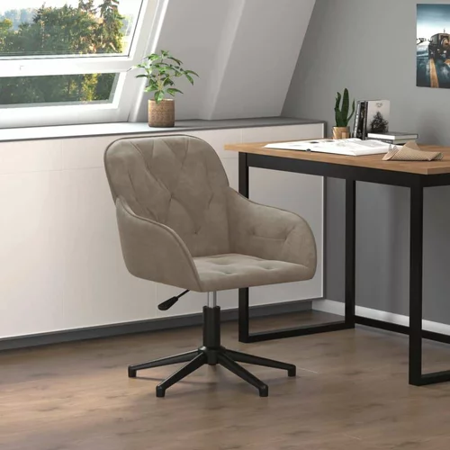  Vrtljiv pisarniški stol svetlo siv žamet, (20669327)