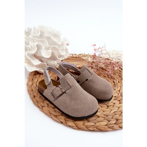 Kesi children's slippers on cork platform grey vulagia Slike