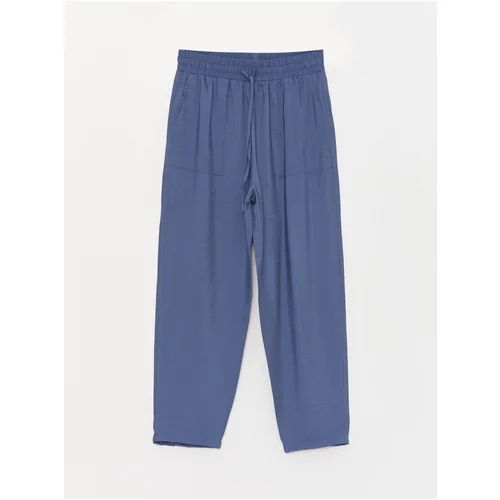 LC Waikiki Women's Linen Look Trousers with an Elastic Waist and Comfortable Fit.