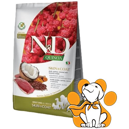 N&d quinoa All Breed Skin&Coat Duck&Coconut 2,5kg, Formula za Alergične Pse Slike