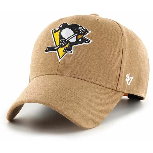 47 Brand Kapa iz mešanice volne NHL Pittsburgh Penguins bež barva