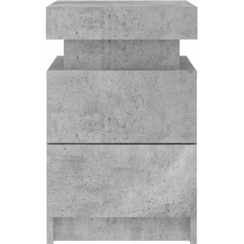 Noćni ormarić s LED svjetlima siva boja betona 35x39x55 cm Slike