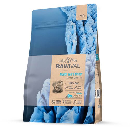 Craftia RAWIVAL North Sea&rsquo;s Finest Puppy Medium & Large Breed - losos i haringa za &scaron;tence srednjih i velikih rasa (750g, 2,5kg, 7,5kg) 750g Cene