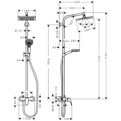 Hansgrohe 27284000 crometta e 240 1jet armatura za tu&amp;scaron; s tu&amp;scaron; setom Slike